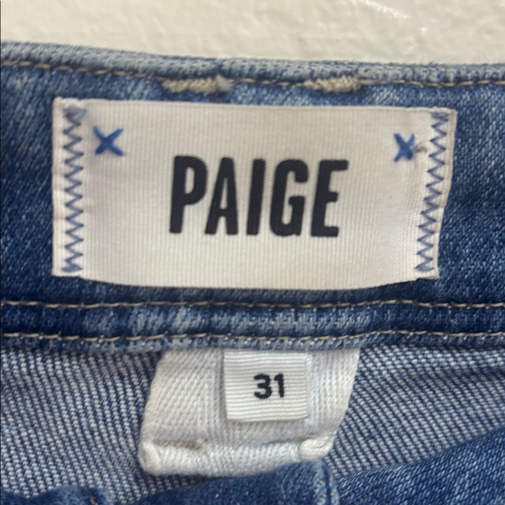 PAIGE Dark Blue Wide Leg Jeans - Picture 2 of 7